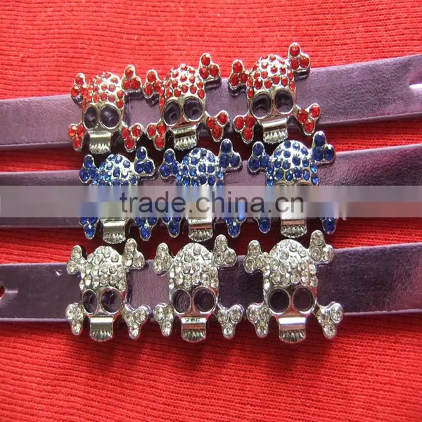 Compet Wholesale 10mm Rhinestone Slide Charm Skulls photo-3