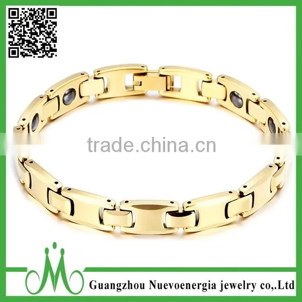 High Quality Unisex Tungsten Bracelet Metal Gold Plating Jewelry Trending Hot Products Thin Magnetic Bracelet photo-4