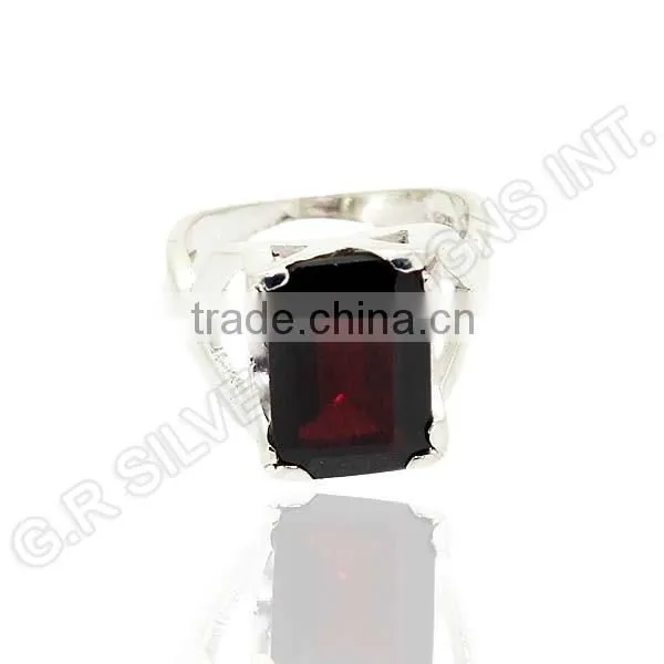 Sterling Silver 925 Garnet Gemstone Wholesale Rings,handmade Design Gemstone Silver Rings Jewellery photo-2