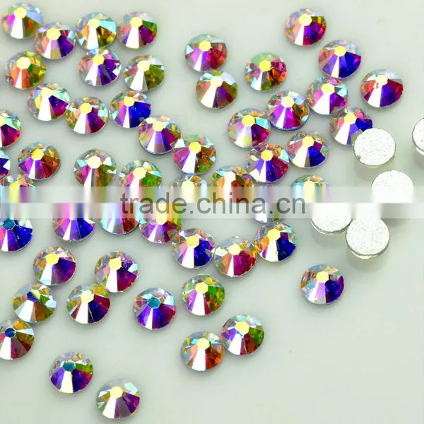 SS4-SS40 14cuts Crystal AB Non Hot Fix , Flat Back Rhinestone for Clothing Decoration photo-2