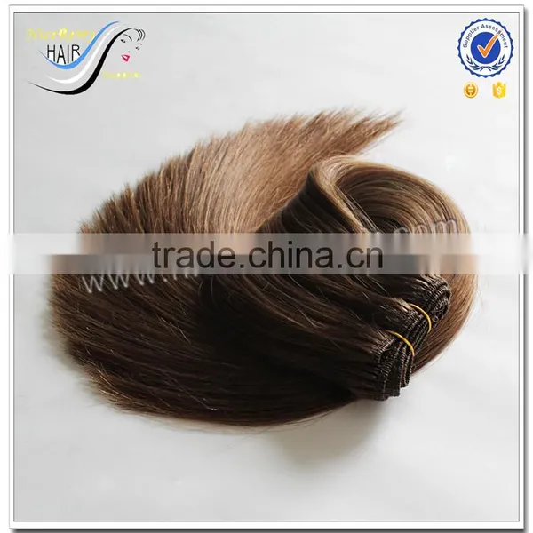 Top Quality Fast Delivery Wholesale Double Drawn Hair Machine Weft Silky Straight 100% Virgin Human Hair Weave photo-2