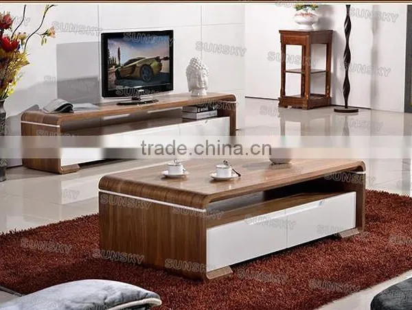 2015 Lacquer Plasma Natural Venner White Drawer MDF TV Stand1456F photo-4