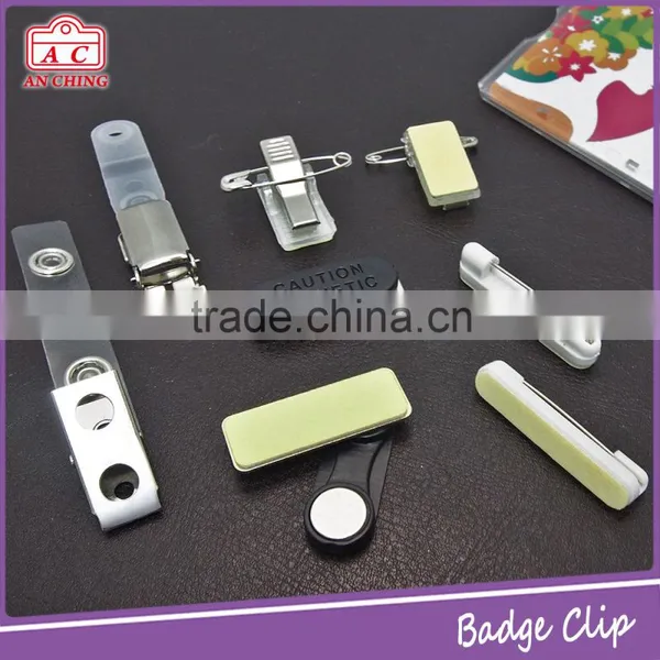 Good Quality Plastic Button Name Badge Clip With Clear Vinyl Strap photo-6