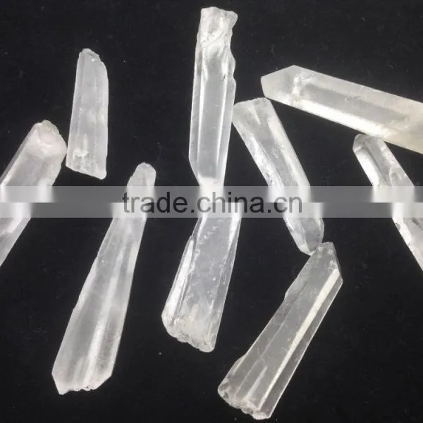 Natural Crystal Clear Quartz Point Charm Necklace on Top for Jewelry photo-2