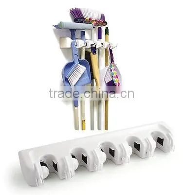 Magic Broom Holder 5 Position Broom Organizer Broom Holder Cleaning Tools Organizer photo-5