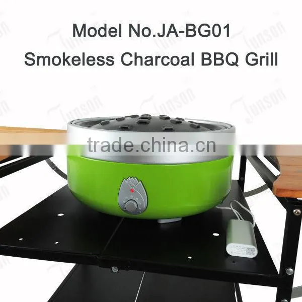 Folding BBQ Shelf and Patented Design Charcoal Grill/Indoor Smokeless Charcoal Barbecue Grill photo-2