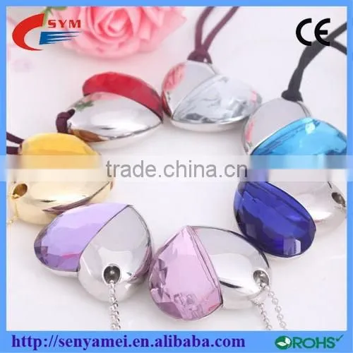 USB Flash Drive Customize Company Logo Bulk Cheap Heart Necklace Design 2GB 8GB