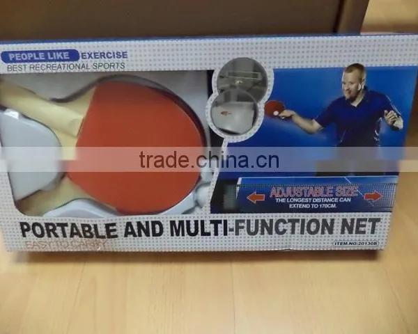 2016 New Design Stretch Net Table Tennis Set With 3pcs Balls and 2pcs Rackets photo-3