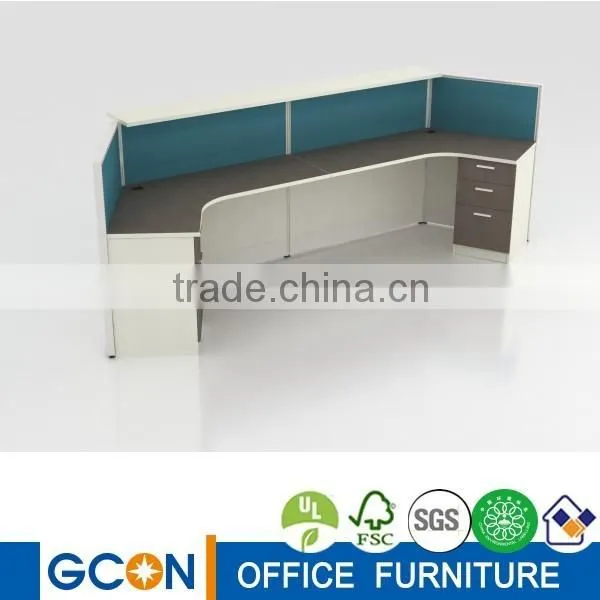 Blue and White Color Reception Desk, Office Desk photo-4