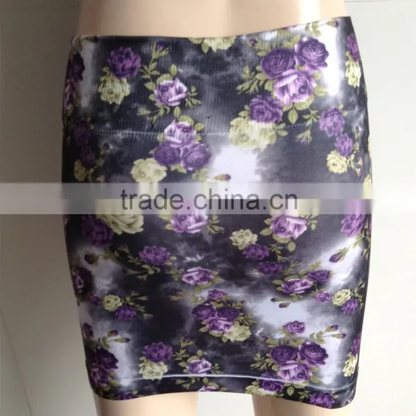 Seamless Printed Mature Women Short Skirt photo-2