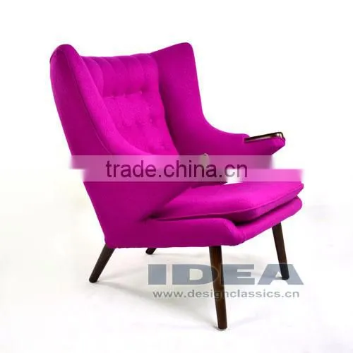 Replica Hans J Wegner Papa Bear Chair - Pink Fabric photo-3
