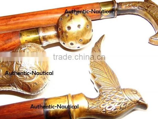 NAUTICAL ANTIQUE BRASS DIFFERENT DESIGN WALKING CANES-DECORATIVE WALKING CANES-BEAUTIFUL WALKING CANES Wk1178 photo-3