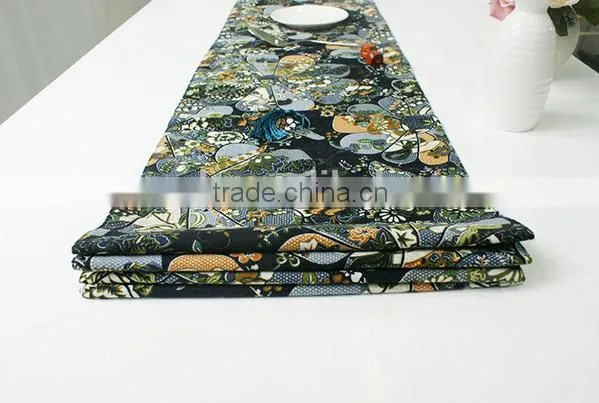 Printed Cotton Linen Canvas Table Runner photo-5