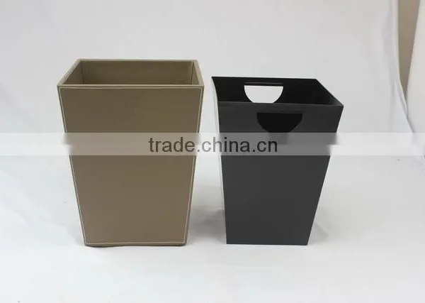 Faux Leather Waste Bin With Metal Insert photo-2