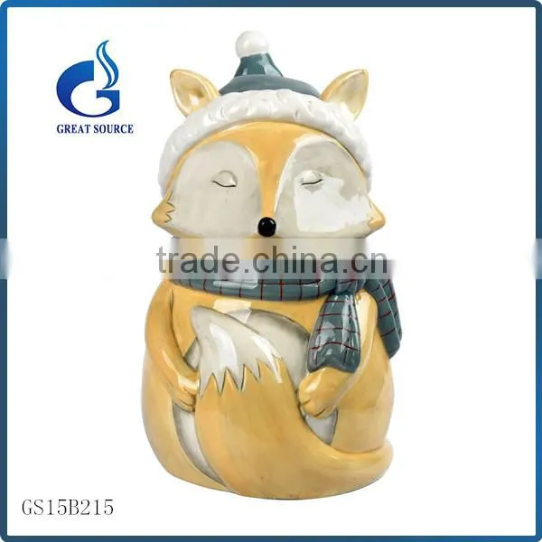 Cheap Ceramic Hedgehog Christmas Animal Gift Cookie Jars photo-2