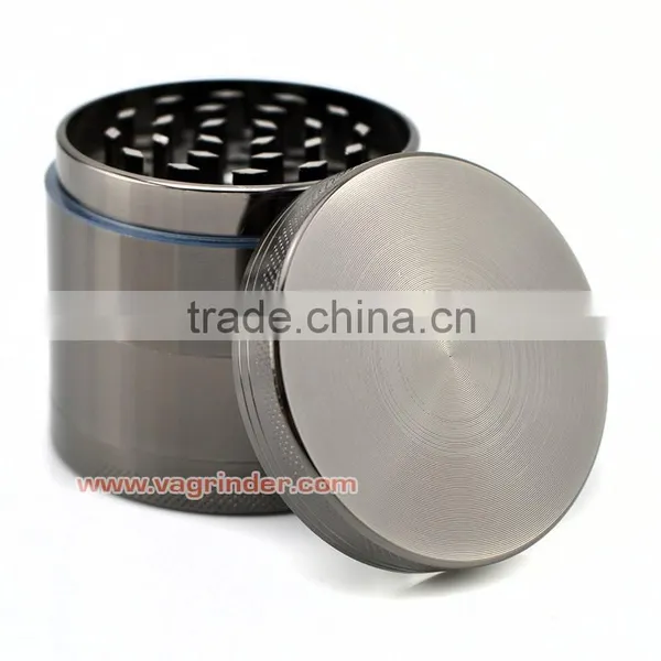 Premium Herb Grinder - 4 Piece With Pollen Catcher - Travel Bag & Cleaning Brush - Tobacco Grinder - Spice Grinder (Gunmetal) photo-3