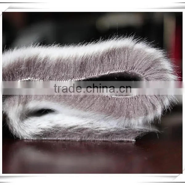 Grey Long Pile Fake Fur Fabric photo-3
