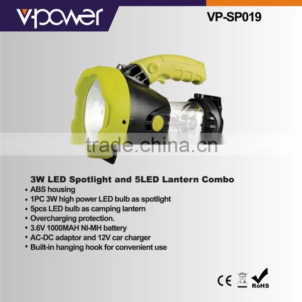 3W LED Spotlight and 5LED Lantern Combo