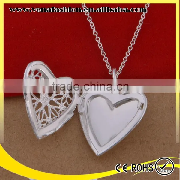 Plated 925 Silver Solid Blank Photo Pendant photo-3