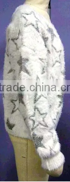 Nylon/lurex,fluffy and Shinny Effect,star Intarsia Sweater photo-3