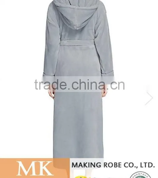 Ladies Hooded Luxury Fleece Dressing Gown photo-3