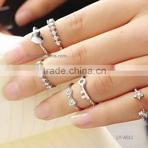 Hot Selling in Stock Alloy Cheap Love Bohemian Rings photo-5