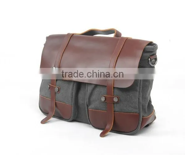 Full Grain Leather Vintage Shoulder Bag Man Messenger Laptop Bag photo-4