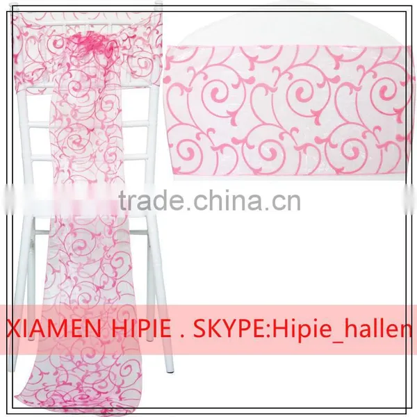 Rose Chair Sashes Floral Organza Table Runners Wedding Sash Venue Decorations photo-3
