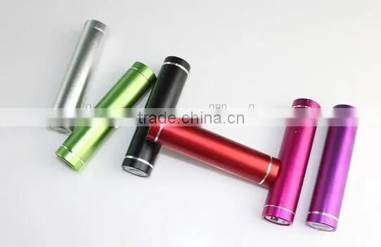 2016 Best Selling Cylinder Shaped Aluminum 2600mah Power Bank, Promotion 2600mah Power Bank photo-2