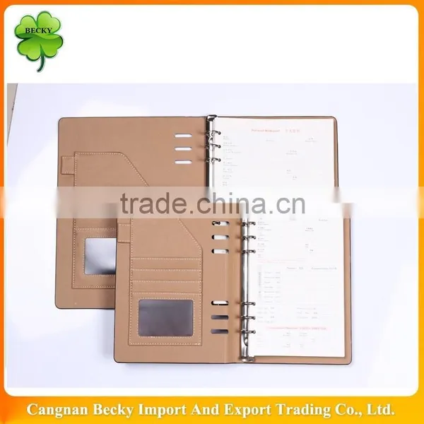 Various Colors Hard Leather Ring-binder Refillable Notebook in Different Sizes photo-3
