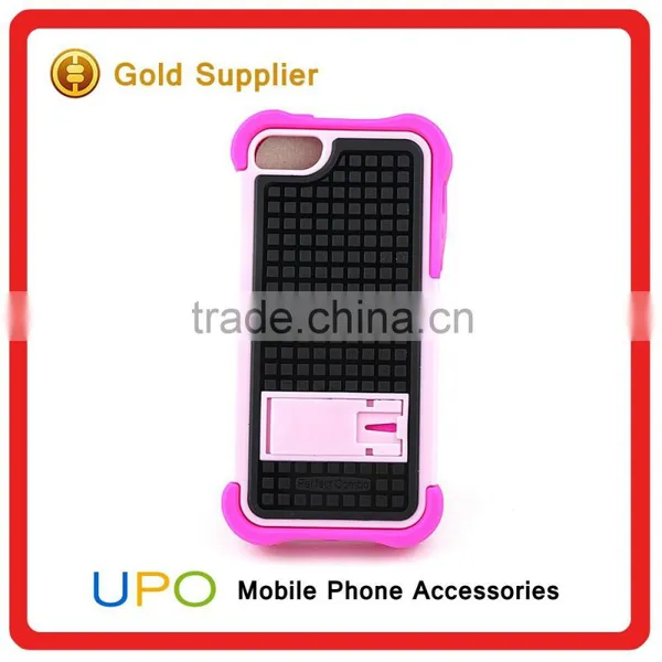 [UPO] High Quality Rubber Combo Armor Mobile Phone Cover Case for IPhone 5 With Kickstand photo-3
