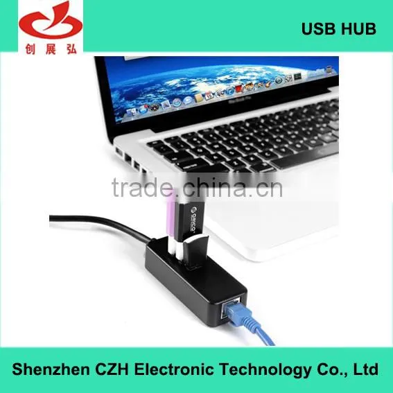 5 Gbps High Speed Usb 3.0 3 Por Hub With 1 Rj45 Gigabit Ethernet Lan Adapter photo-3