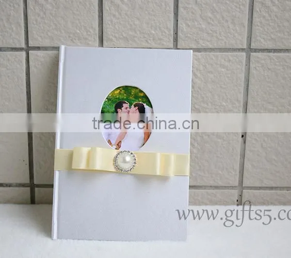 Custom Handmade Wholesale Wedding Guest Books With Silk Hardcover photo-3
