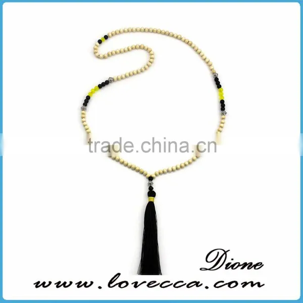 2016 Fashion Women Tassel Necklace Tiger Eye Beads Elegant Pendant Necklace With Tassel Pendant photo-5