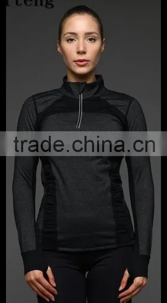 Kiteng 2016 New Design Women's Yoga Coat Fitness Running Sport Hooded Jacket With 1/4 Zipper Office In USAsmall Minimum photo-2
