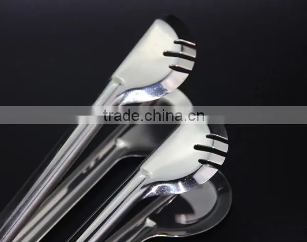 Steak Grip Kitchen Food Vegetable Spring Clip Clamp Stainless Steel BBQ Tongs photo-5