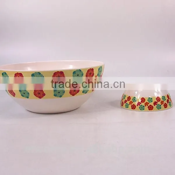 Colorful Flower Euro Food Stardard Set Of 2Pcs Plastic Salad Bowl Set photo-4