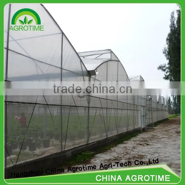 Roof ventilation/fixed window agricultural greenhouse