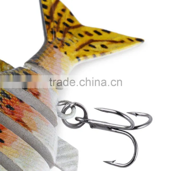 6 Colors Available 10CM 6 Part Long Lip Weever Shape Crankbait Hook Lure Fish Lure Baits Simulation Fishing Tackle Wiht 2 Hooks photo-5