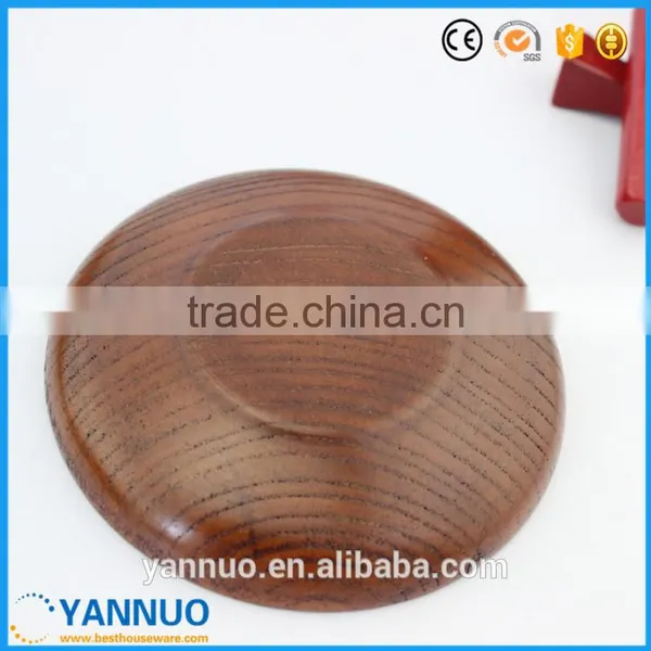 Japanese Style Dessert Plate,Wooden Sushi Dish,Round Wood Dry Fruit Plate, 10cm