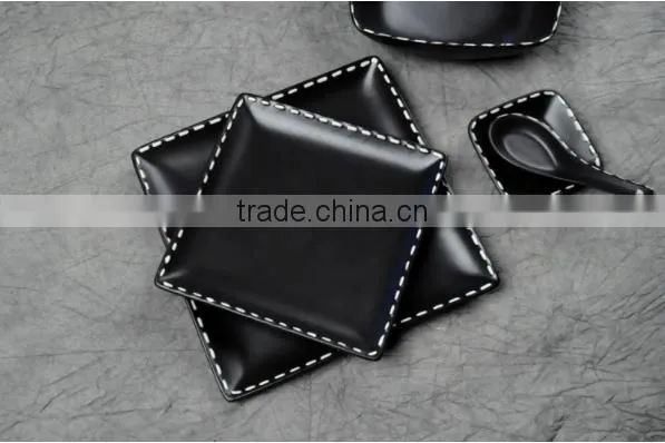 Square 5 Piece Porcelain Dinnerware Set With Dinner Plates, Salad Plates, Spoon and Flat Plate photo-4