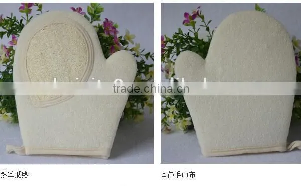 Cy297 Naturals Exfoliating Deep Cleansing Double-sided Loofah Pads Glove Luffa Fibres Sponge Scrubber Brush For Shower photo-4