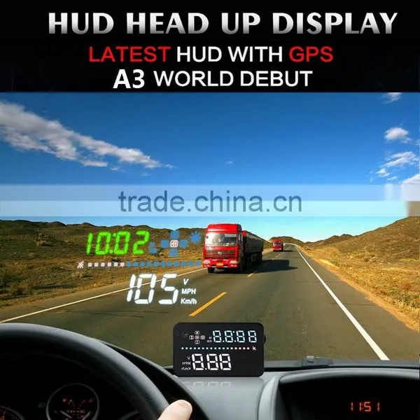 3.5'' GPS Universal Car HUD Head Up Display Car Alarm System Speed Warning With Campass photo-2