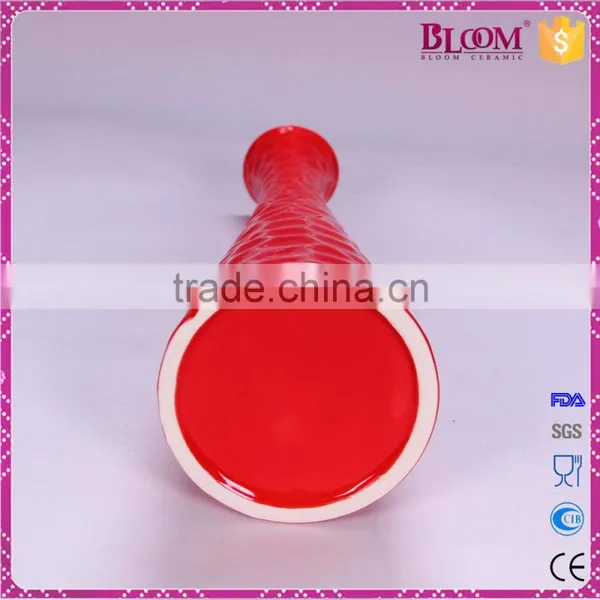 Red Glazed Ceramic Tall Vases for Wedding Centerpieces photo-4