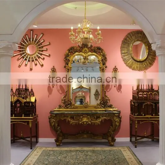 French Provincial Console Table With Framed Mirror in Large Size photo-2