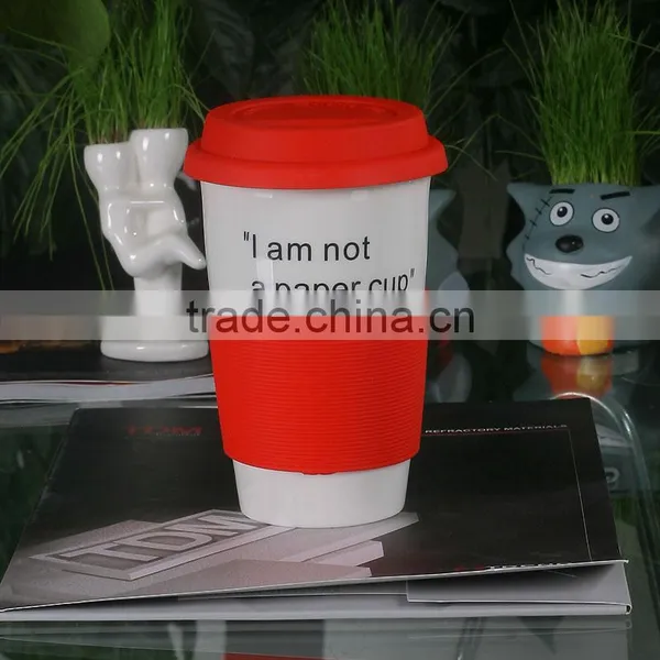 New Design Hot Selling Ceramic Mug With Silicone Lids and Sleeves With Customized Printing photo-5