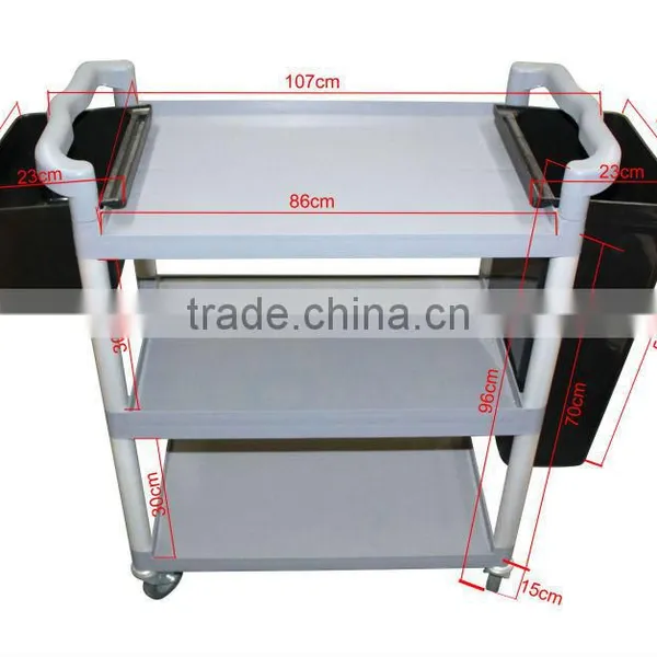 3 Shelf Grey Service Cart Cleaning Trolley 07101*02 photo-3