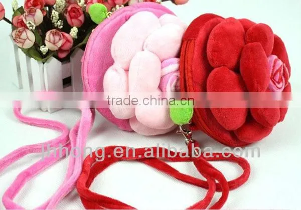 Plush Roses Change Purse/Wallet,with Three-dimensional ca photo-3