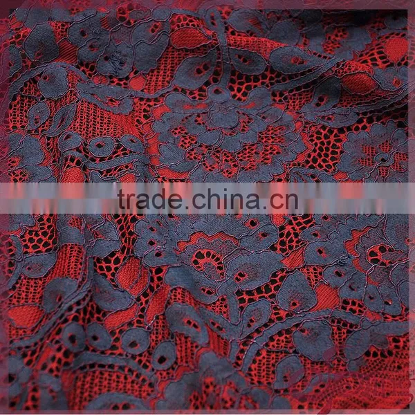 2 Colors Colorful Floral Warp Knitting Lace,jacquard Cotton Nylon Cord Lace Fabric for Dress photo-4