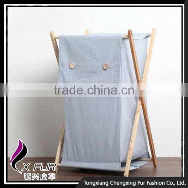 Unique Foldable Cotton Linen Washing Clothes Laundry Basket Bag Hamper Storage photo-5